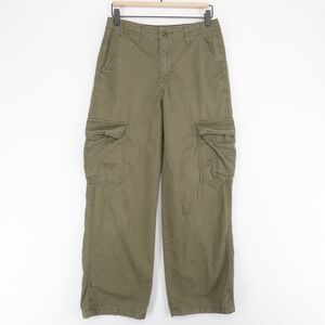 Levis 94 Baggy Cargo Pants Womens 25 Green Mid Rise Straight Leg Utility